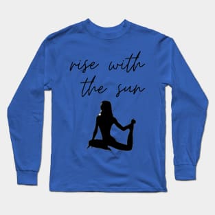 Sitting pilates woman silhouette Long Sleeve T-Shirt